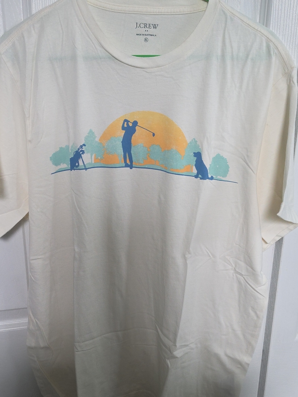 J. Crew Cream Short-Sleeve Golf Graphic Tee